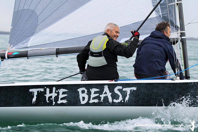 Michael James leading race 7 before the raining cloud © Adventures of a Sailor Girl